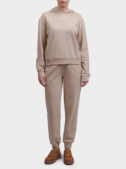 Брюки спортивные Hugo 50490578 270 бежевые женские с логотипом — купить в интернет-магазине Verdistore