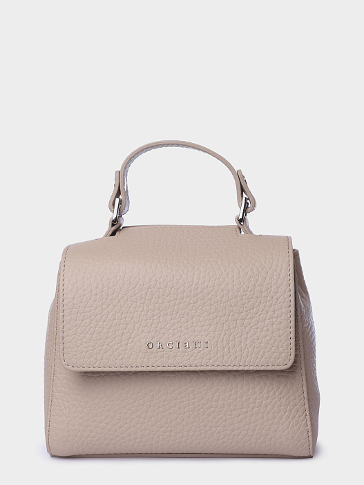 Сумка Orciani B02019 SOF SAВ бежевая женская из натуральной зернистой кожи — купить в интернет-магазине Verdistore
