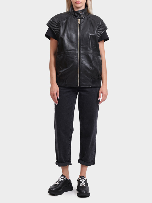 Жилет Liu-Jo CF5163 P0379 22222 черный женский из кожи — купить в интернет-магазине Verdistore