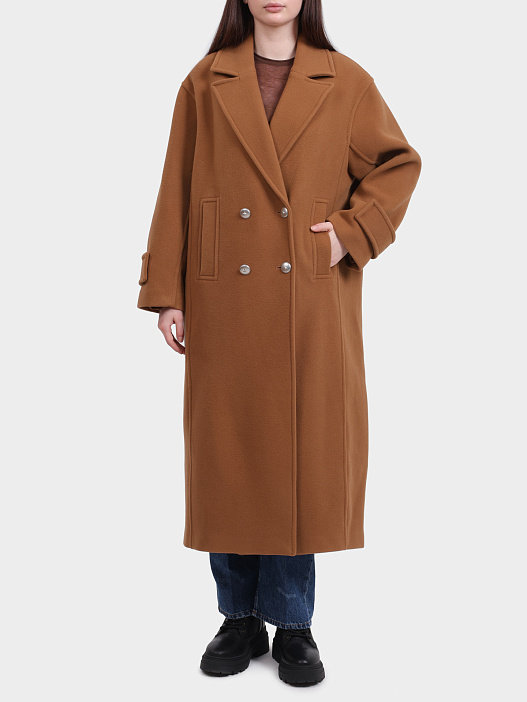 Пальто длинное двубортное — купить в интернет-магазине Verdistore