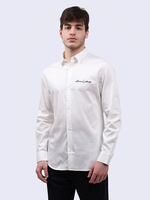Рубашка Armani Exchange 8NZC99 ZN10Z 1116 белая мужская с вышивкой — купить в интернет-магазине Verdistore
