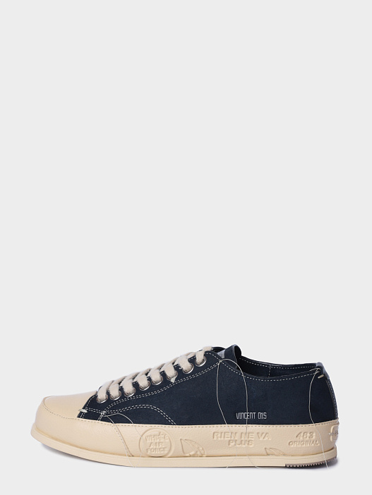 Кеды Premiata Sport VINCE015 NAVY темно-синие мужские на белой высокой подошве — купить в интернет-магазине Verdistore