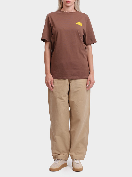Футболка Autry TSPM-09CC коричневая женская с контрастным логотипом — купить в интернет-магазине Verdistore