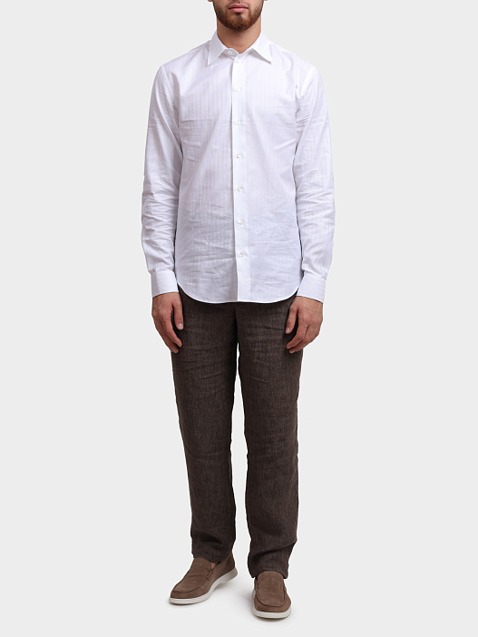 Брюки Emporio Armani EM000496 TE10410 O6002 льняные мужские — купить в интернет-магазине Verdistore