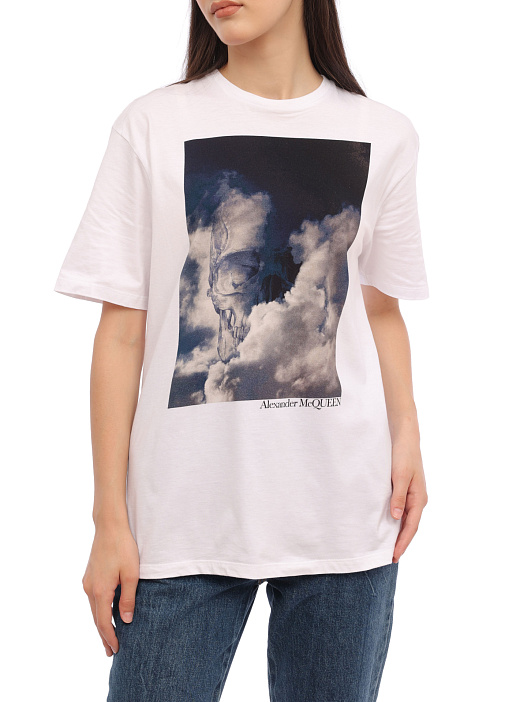 Футболка Alexander McQueen 701325 QZAFU 0900 белая женская — купить в интернет-магазине Verdistore