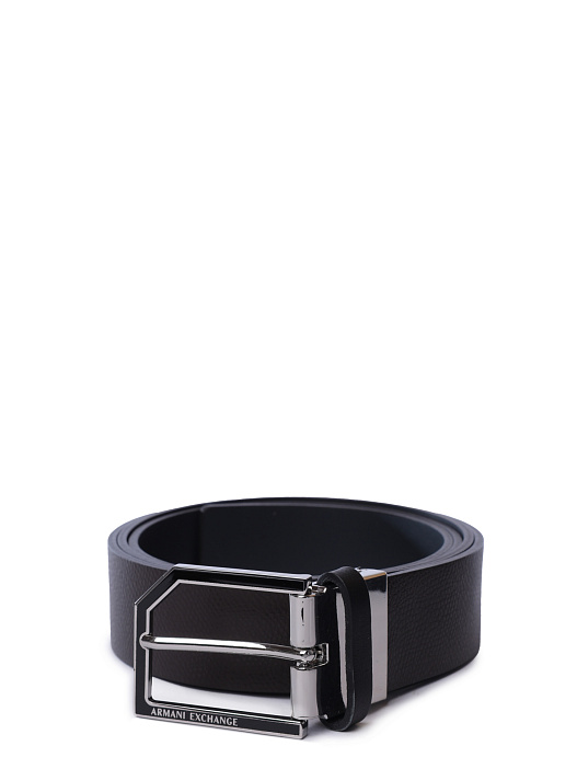 картинка Ремень Armani Exchange XM000596 AF12665 M6107 коричневый мужской из зернистой кожи магазин Verdistore являющийся официальным дистрибьютором в России 