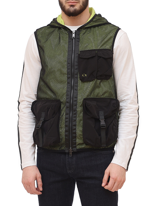 Жилет Armani Exchange 3KZQ16 ZNQGZ 4224 сетчатый мужской с накладными карманами — купить в интернет-магазине Verdistore