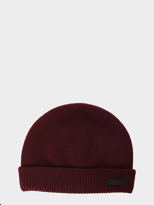 Шапка Emporio Armani EM002697 AF18244 UA320 бордовая мужская — купить в интернет-магазине Verdistore