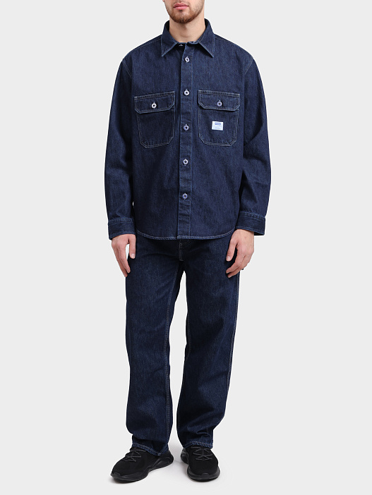 Рубашка HUGO BLUE Ebolt 10276905 01 50556349 403 темно-синяя мужская джинсовая с внешними карманами — купить в интернет-магазине Verdistore