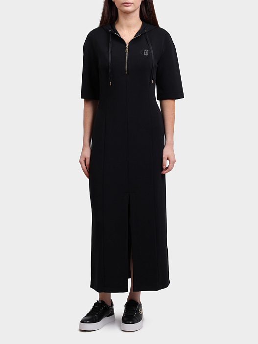 Платье Liu-Jo TF5094 J4616 22222 черное женское с капюшоном — купить в интернет-магазине Verdistore