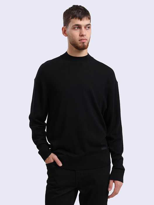 Свитер Calvin Klein K10K111942 черный мужской из шерсти — купить в интернет-магазине Verdistore