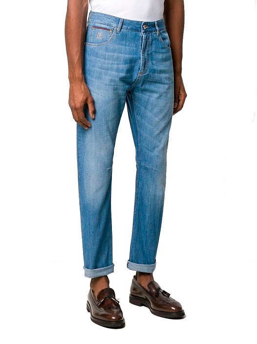 Джинсы Brunello Cucinelli ME645X1290 C1470 голубые мужские — купить в интернет-магазине Verdistore