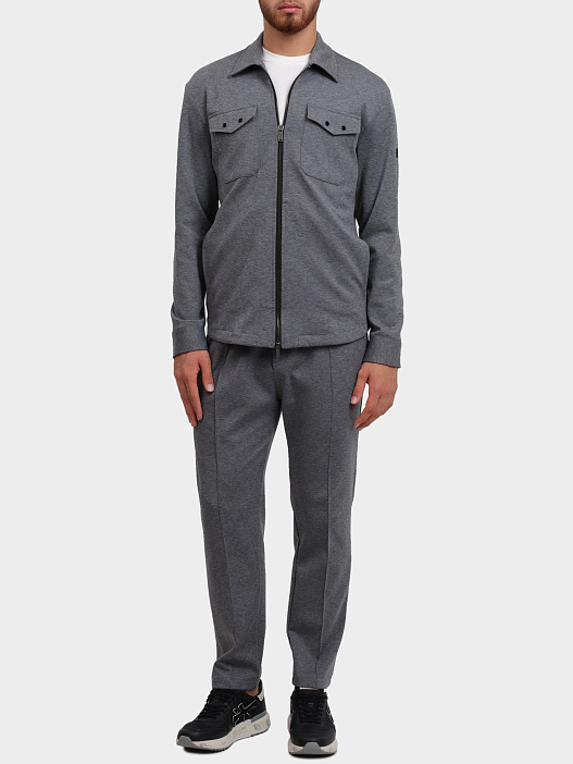 Рубашка PMDS K3822 RAHUL 748 0054 серая мужская на молнии — купить в интернет-магазине Verdistore