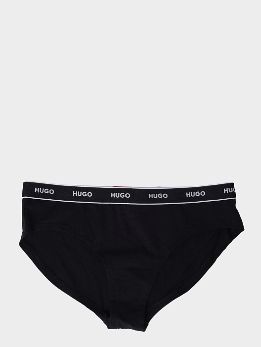Трусы Hugo BRIEF STRIPE PYP 10240727 01 50510624 001 черные женские с логотипом на поясе — купить в интернет-магазине Verdistore